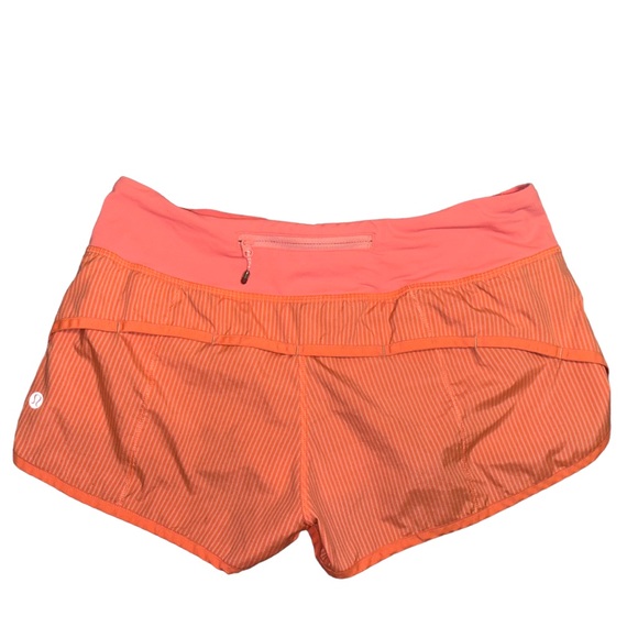 lululemon athletica Pants - Lululemon Run’ Speed Shorts in wagon stripe and pop orange.